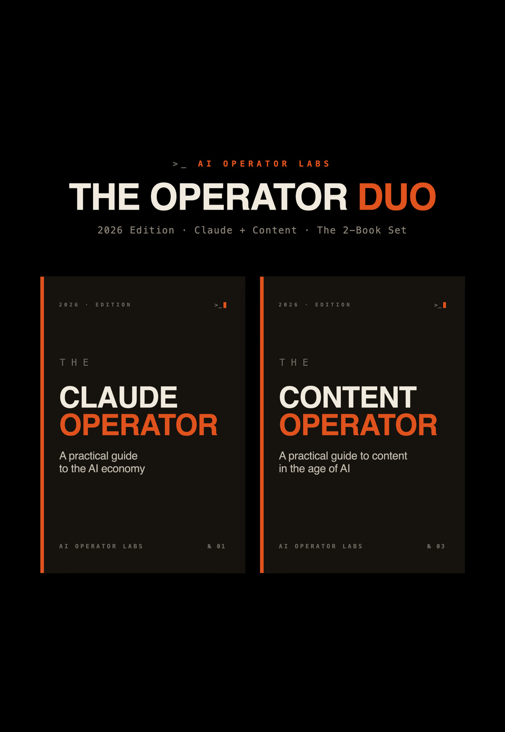 The Operator DUO — Claude+Content · The 2-Book Set