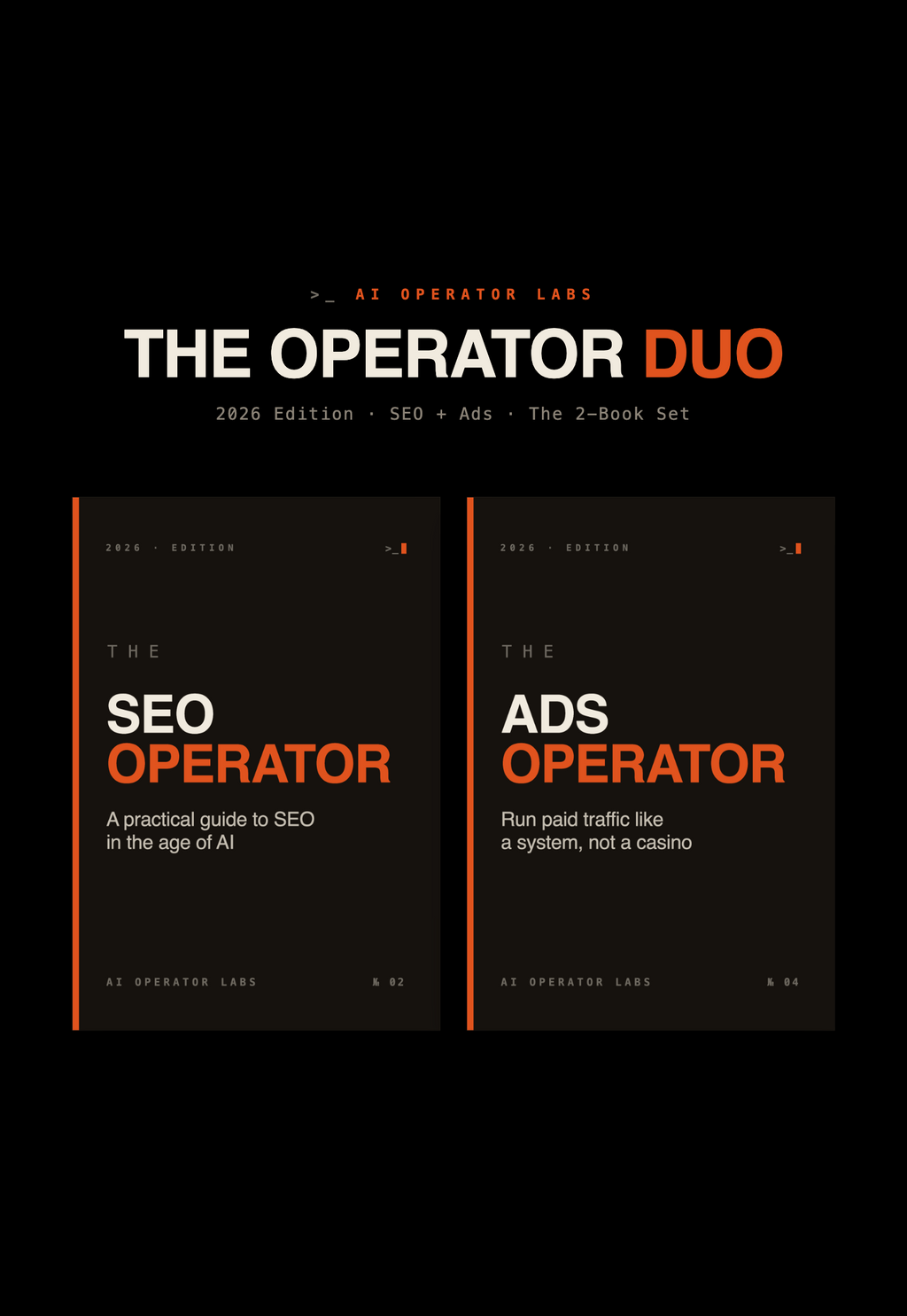 The Operator DUO — SEO + Ads · The 2-Book Set