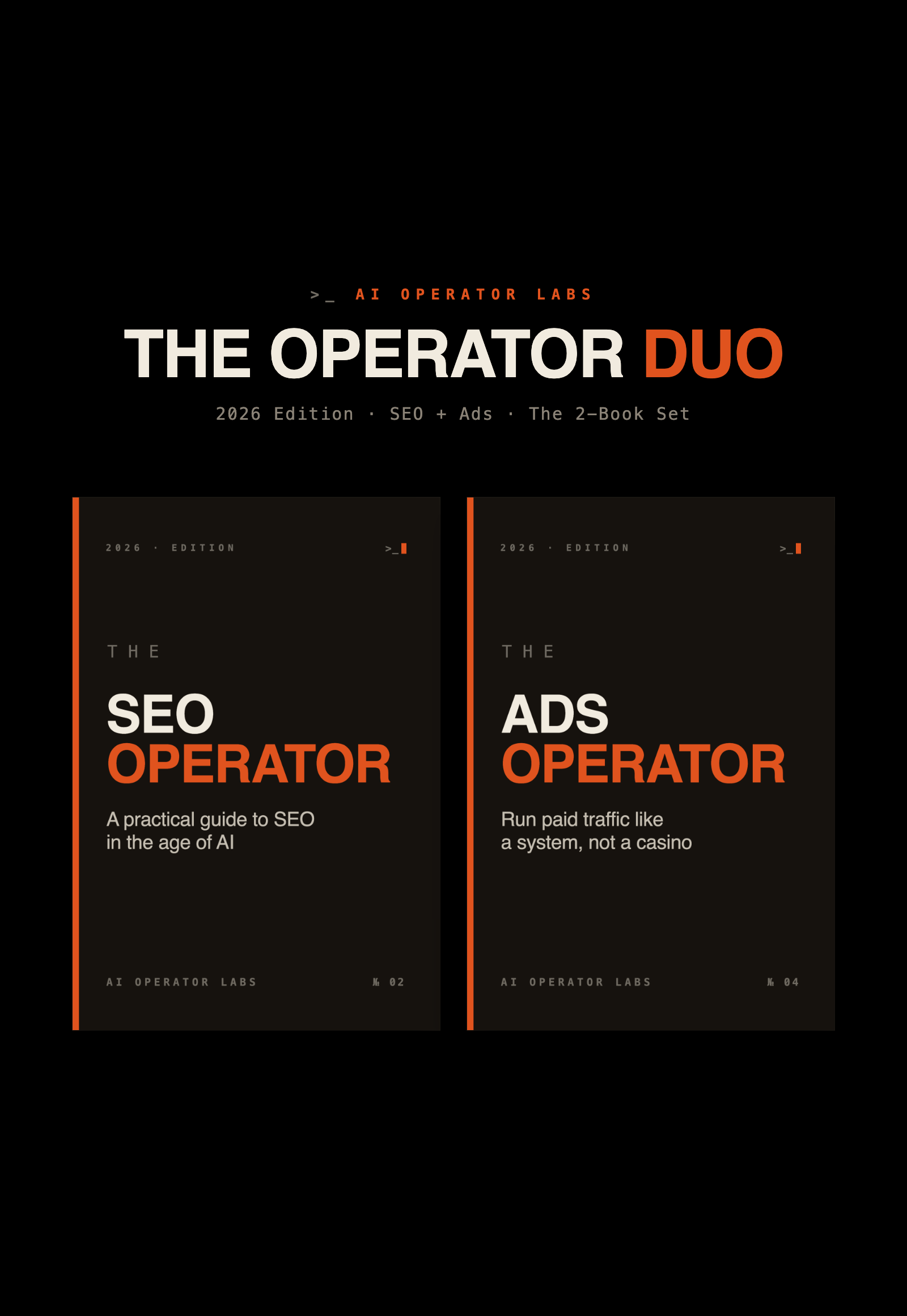 The Operator DUO — SEO + Ads · The 2-Book Set